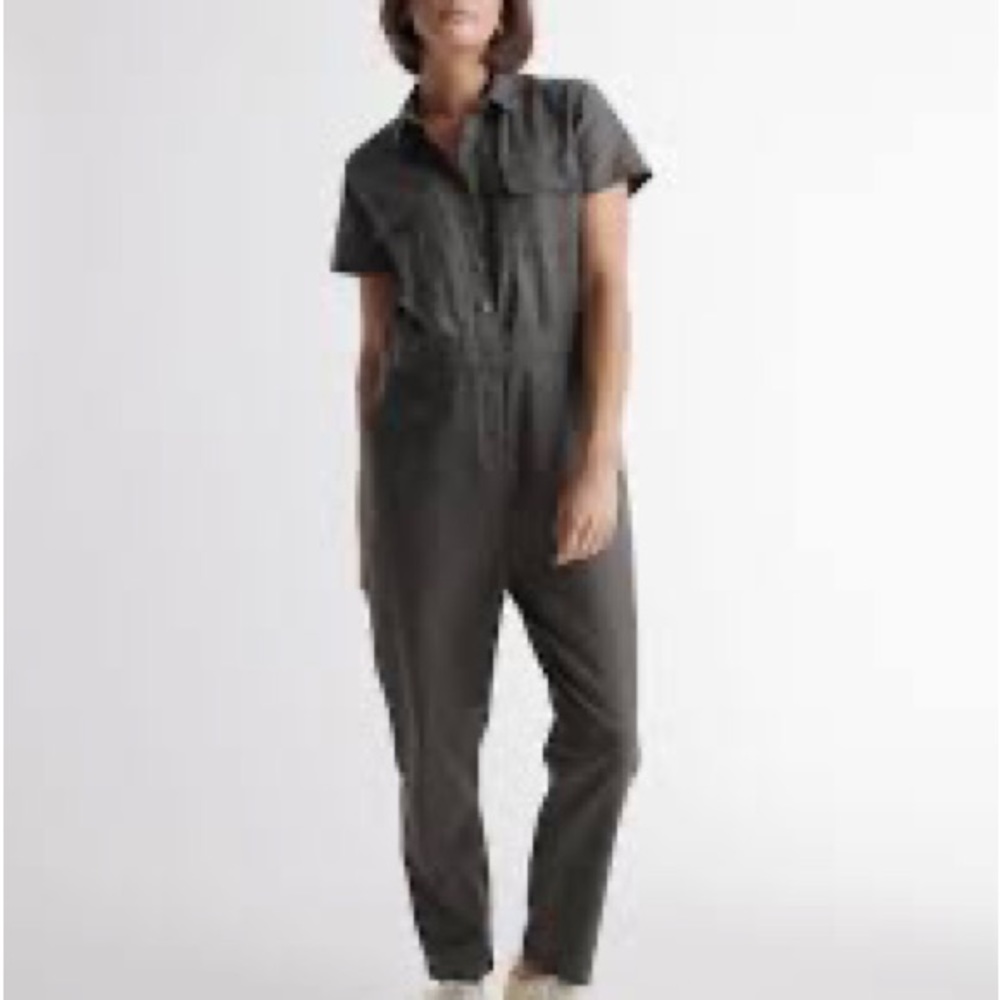 Organic Cotton Linen Short Sleeve Coverall Jumpsuit